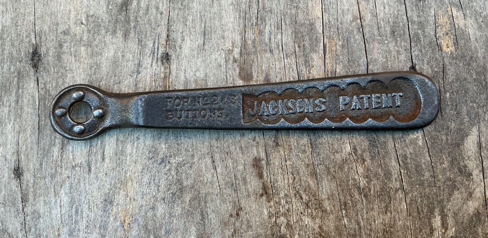 Vintage Jacksons Patent Button Plates Spanner D & E No 2 3 Size