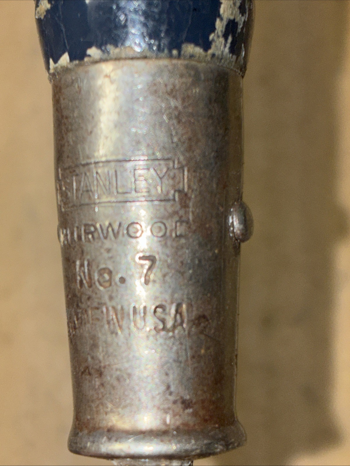 Antique Vintage Stanley Hurwood No. 7 Awl Black Paint Rough
