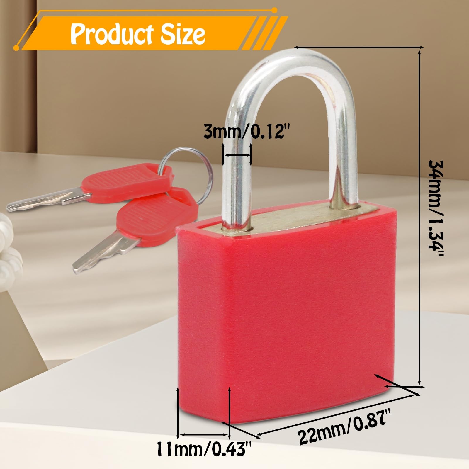 10 Pack Suitcase Locks with Keys, Multicolor Padlocks, for Boxes
