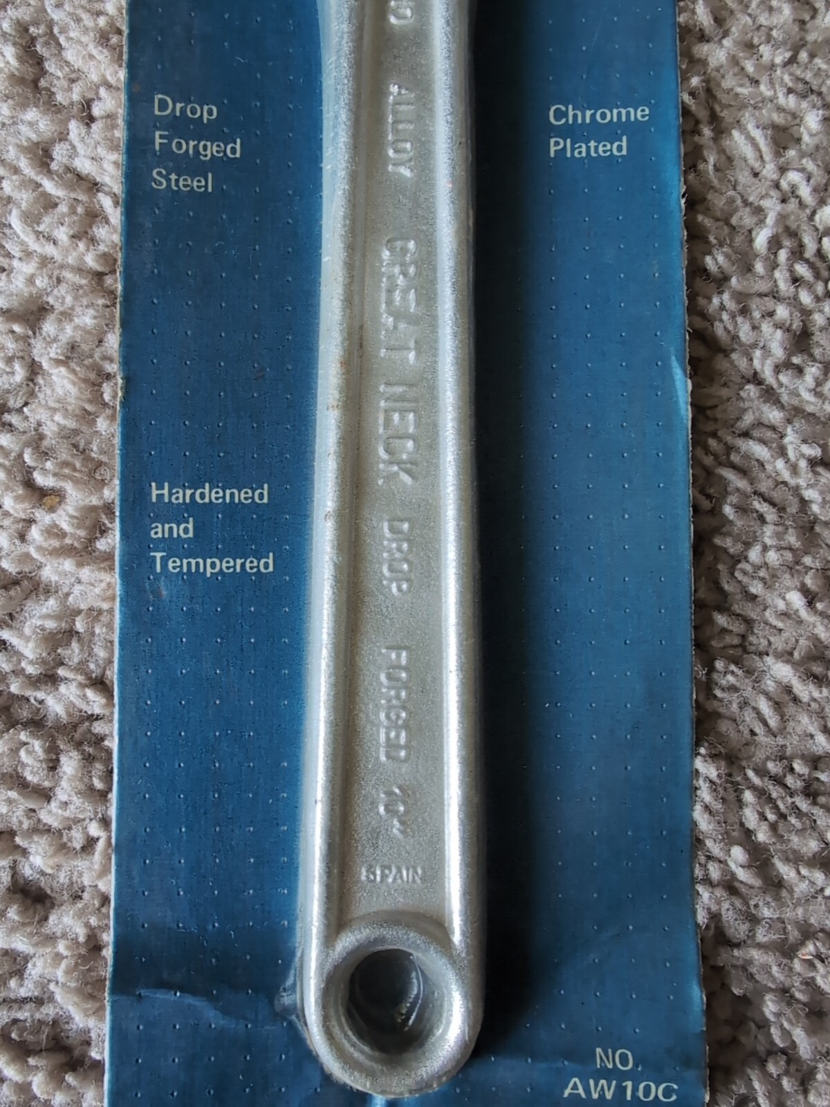 Vintage Great Neck No AW10C USA 10″ Adjustable Wrench