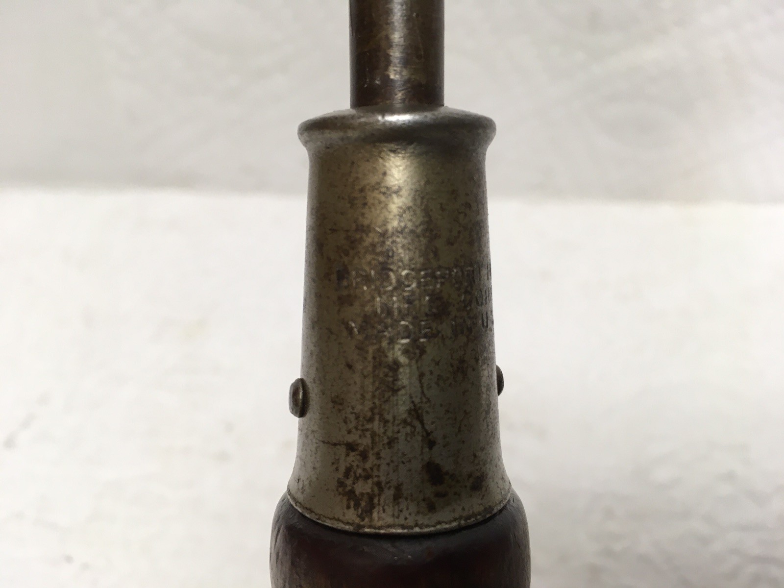 Vtg 18-1/4” Lg BRIDGEPORT HDWE Flat TIP Screwdriver. Wood Handle. Made In U.S.A.