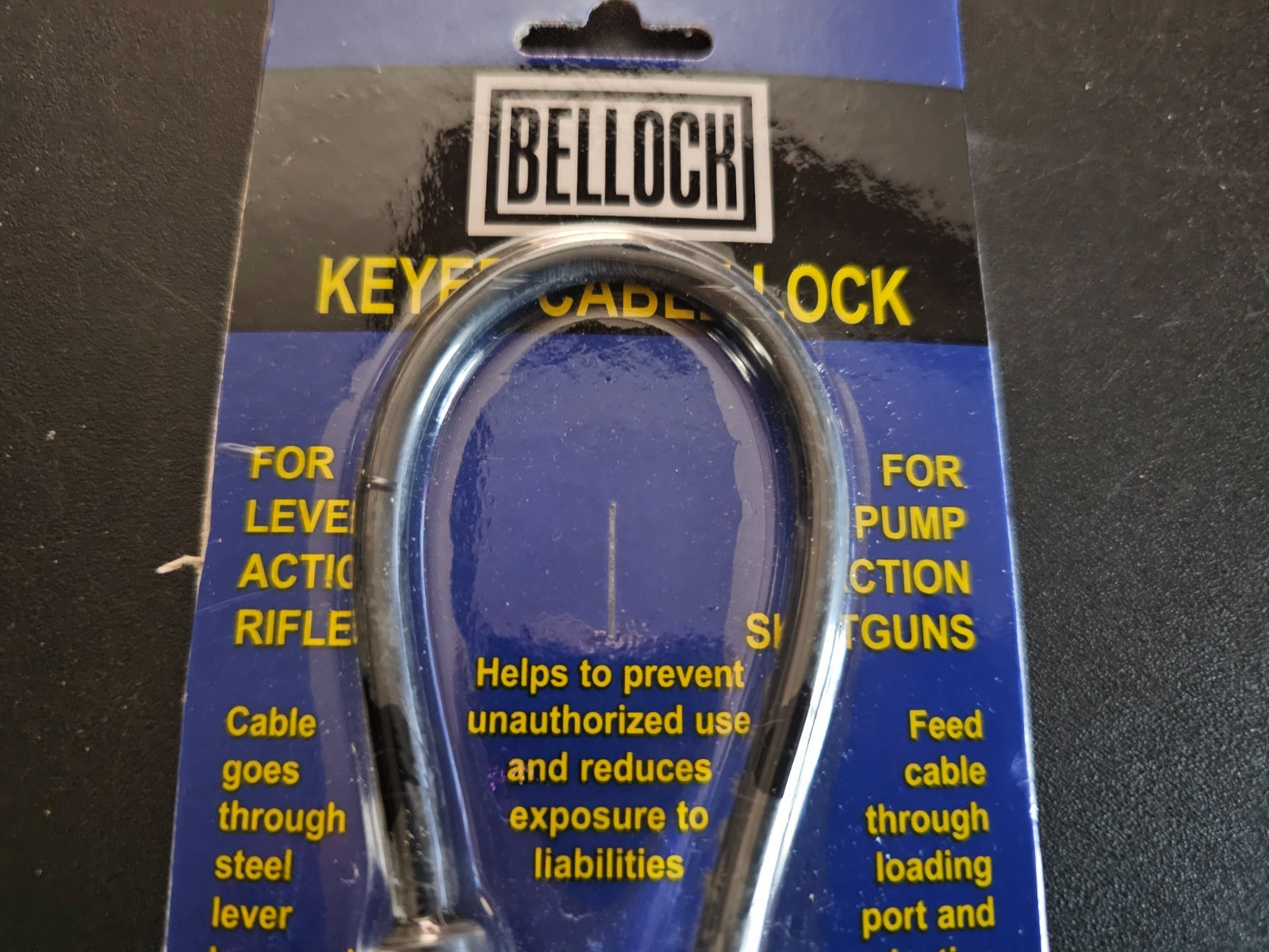 Bellock Keyed Cable Lock For Lever & Pump Action Rifle B300-8″KA Gun Lock 8″
