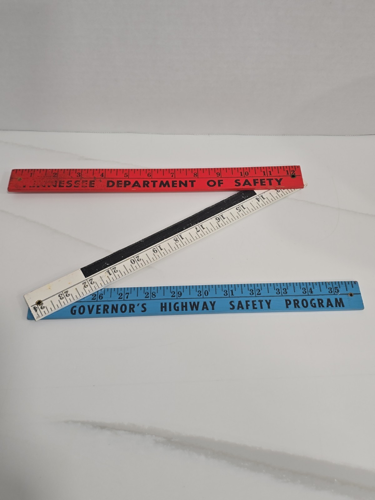 🔥 VINTAGE 1976 Folding Yardstick TN Department of Safety Governor’s Highway