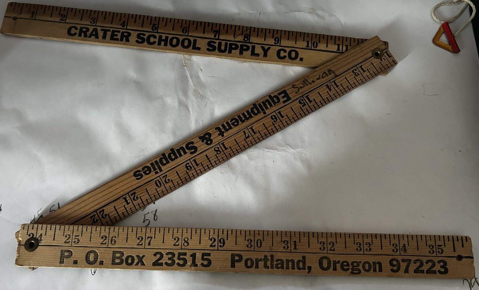 Vintage Crater School Folding Ruler