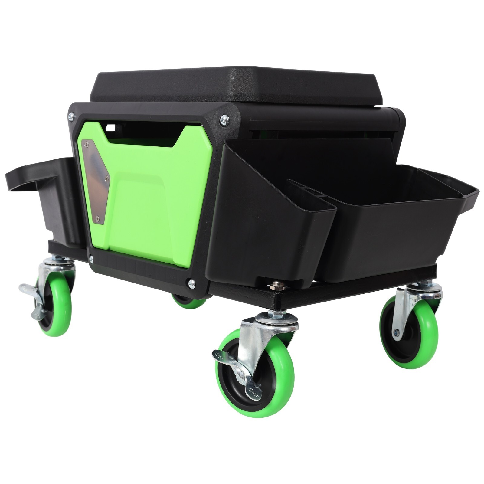 Heavy-Duty Rolling Mechanic Stool with 330lbCapacity Garage Work Seat with Wheel