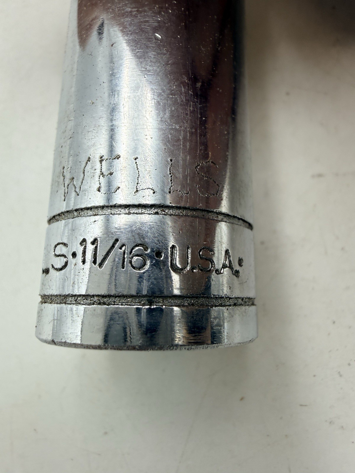Vtg S-K WAYNE Tools 3/8″ Drive SAE 7pc Deep Well Socket Set In Orig. Metal Case