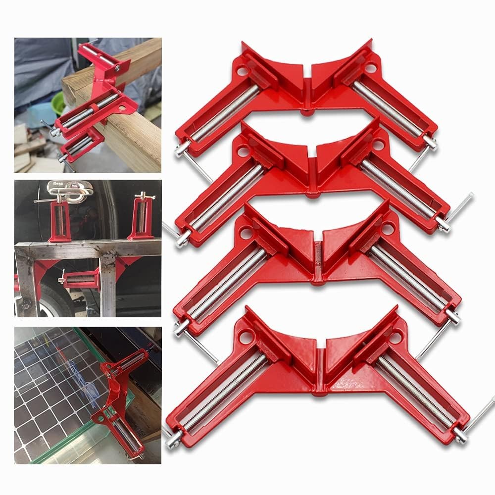 Corner Clamps for Woodworking, 90 Degree 4Pcs Alloy-4PCS, Red