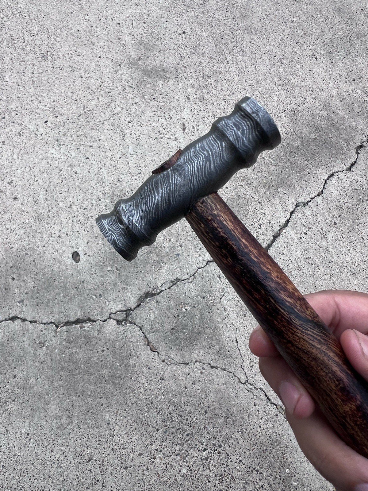 Demascus 8.4oz Hammer W/ 9.5in Acacia Handle: Gavel-Finishing-Jeweler Hammer