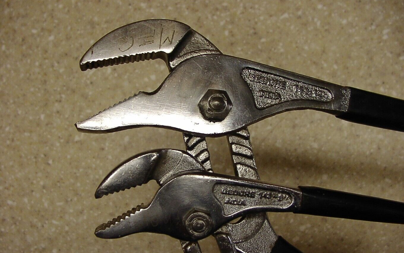 2 Gedore Tongue & Groove Slip Joint Water Pump Pliers,143-10″ & 143-8″,India,VGC