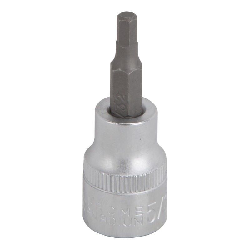 Vulcan 3506005520 Fractional Hex Bit Socket, 5/32 in Tip, 3/8 in Drive, Chrome,