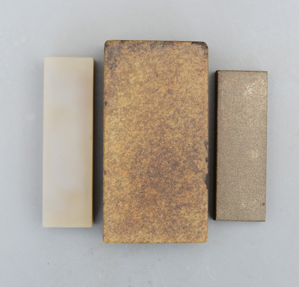Set 3 Vintage Natural Hone Oilstone Sharpening Stones Washita Arkansas USA