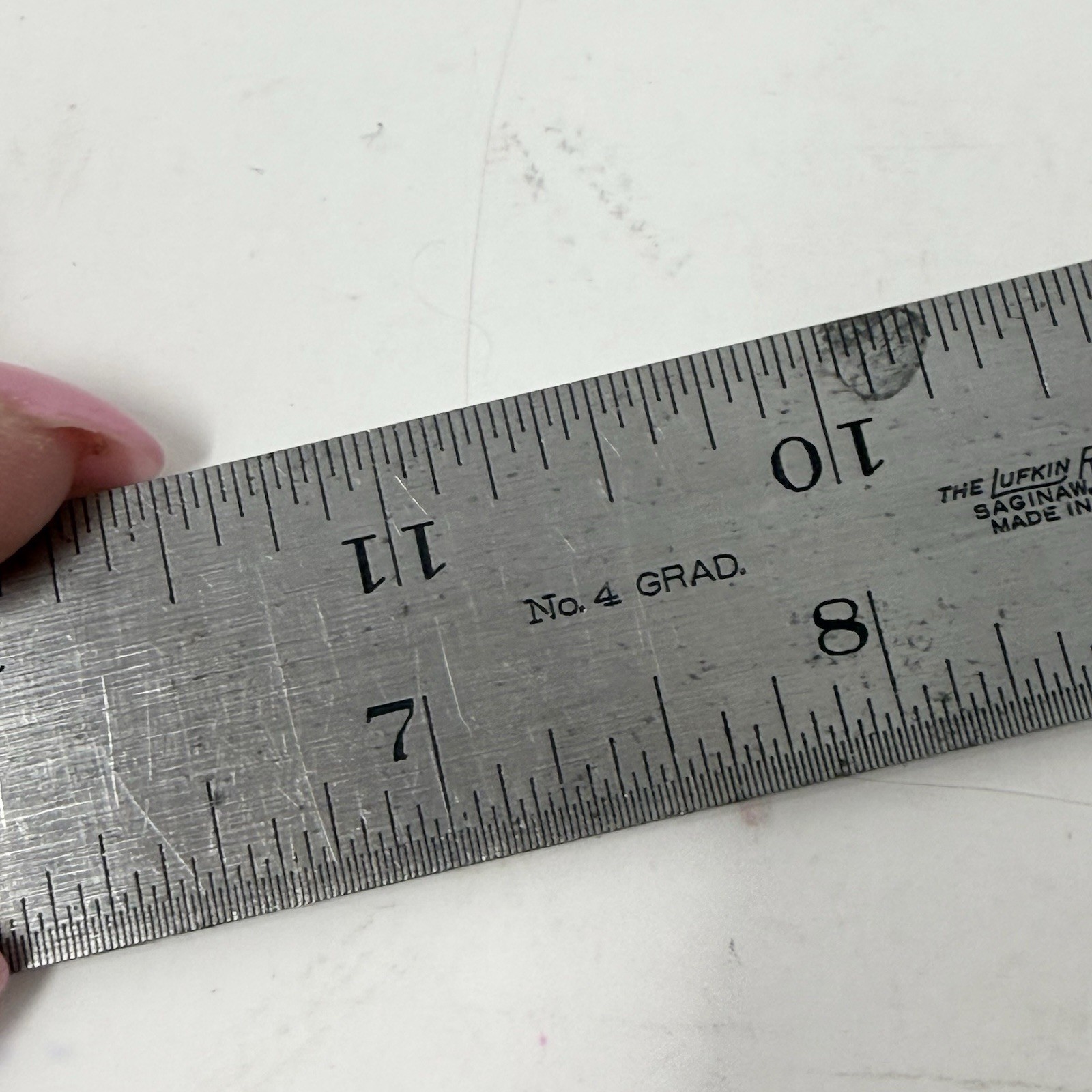 Vtg. The Lufkin Rule Co Saginaw Michigan No 4 Steel Ruler Made In USA Metal 18”