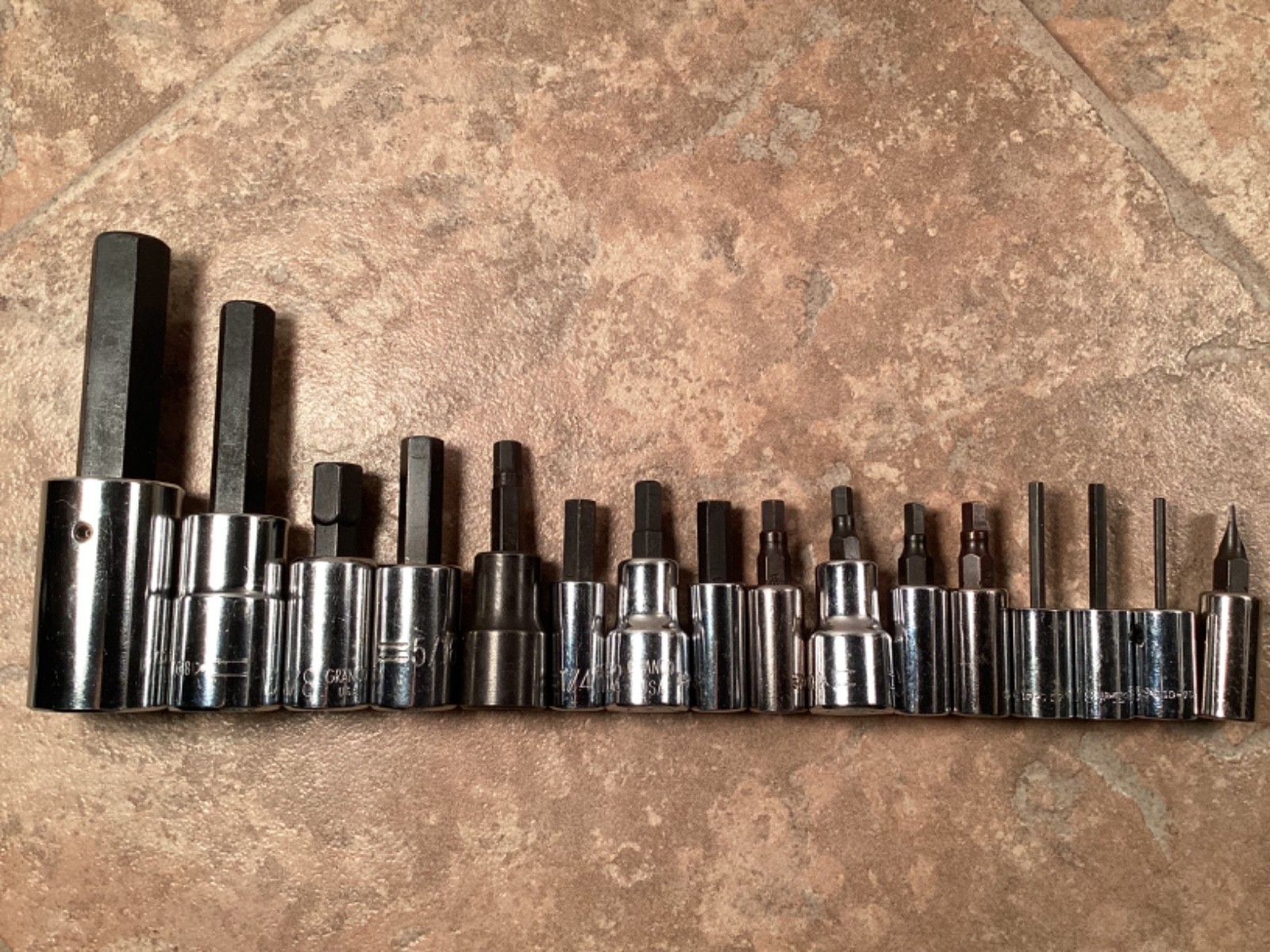 Vintage NOS 16 Hex Sockets Allen Key Bit Drivers 1/4″, 3/8″ and 1/2″ Drive USA
