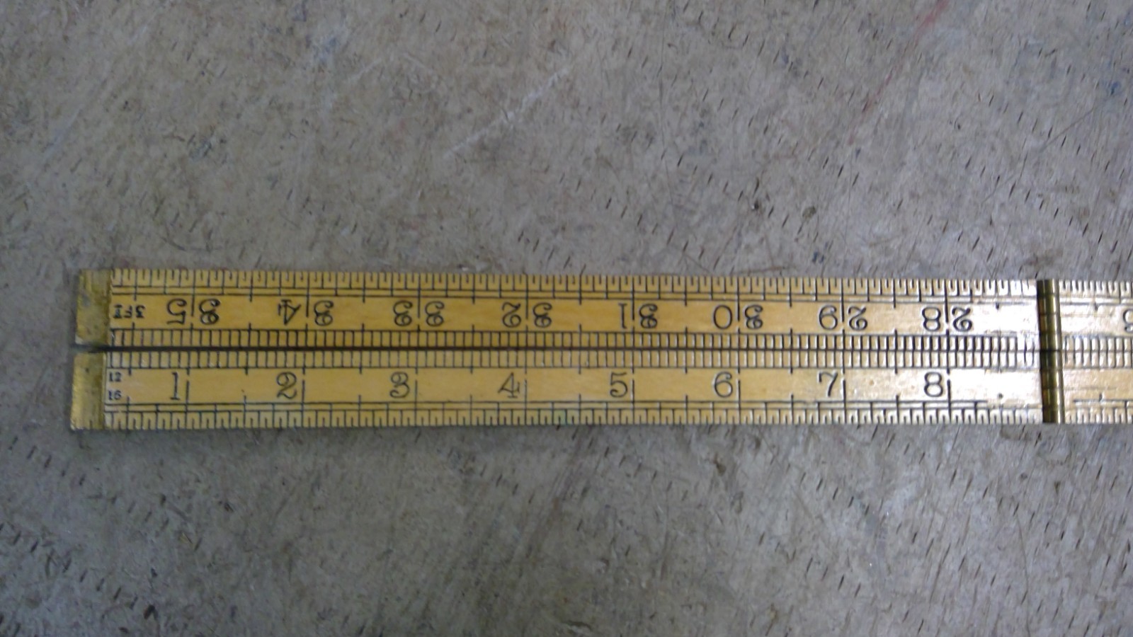 VINTAGE RABONE Boxwood & Brass Folding 24 Inch Pocket Ruler No 1380, England