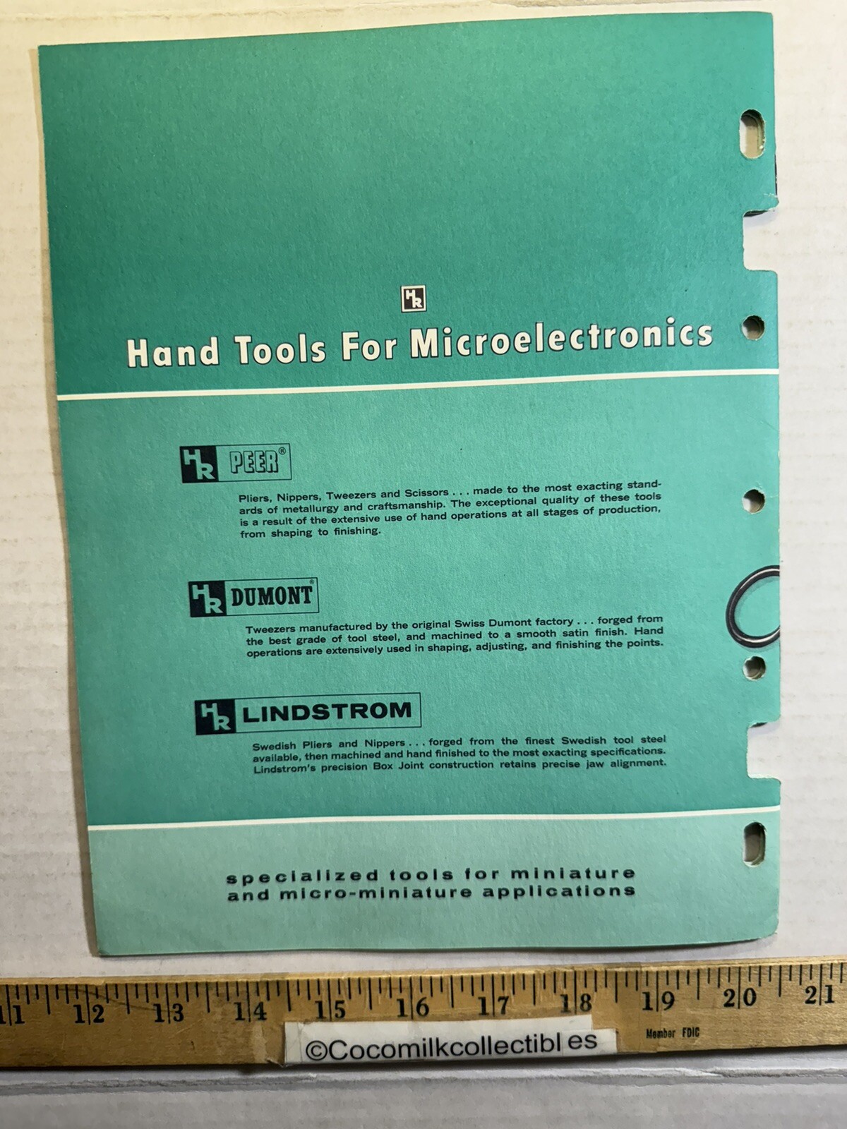 Vintage Hammer Riglander & Co Hand Tools For Microelectronics Catalog No. 423