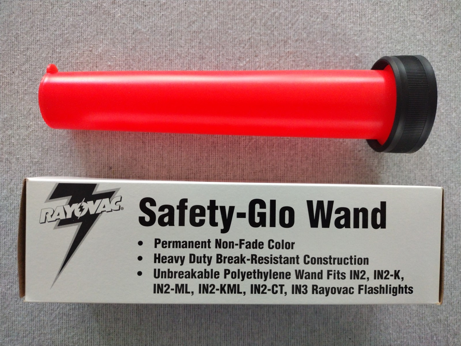 NEW Rayovac Safety-Glo 8″ Polyethylene Glow Wand No. W8 Fits on Flashlight NOS