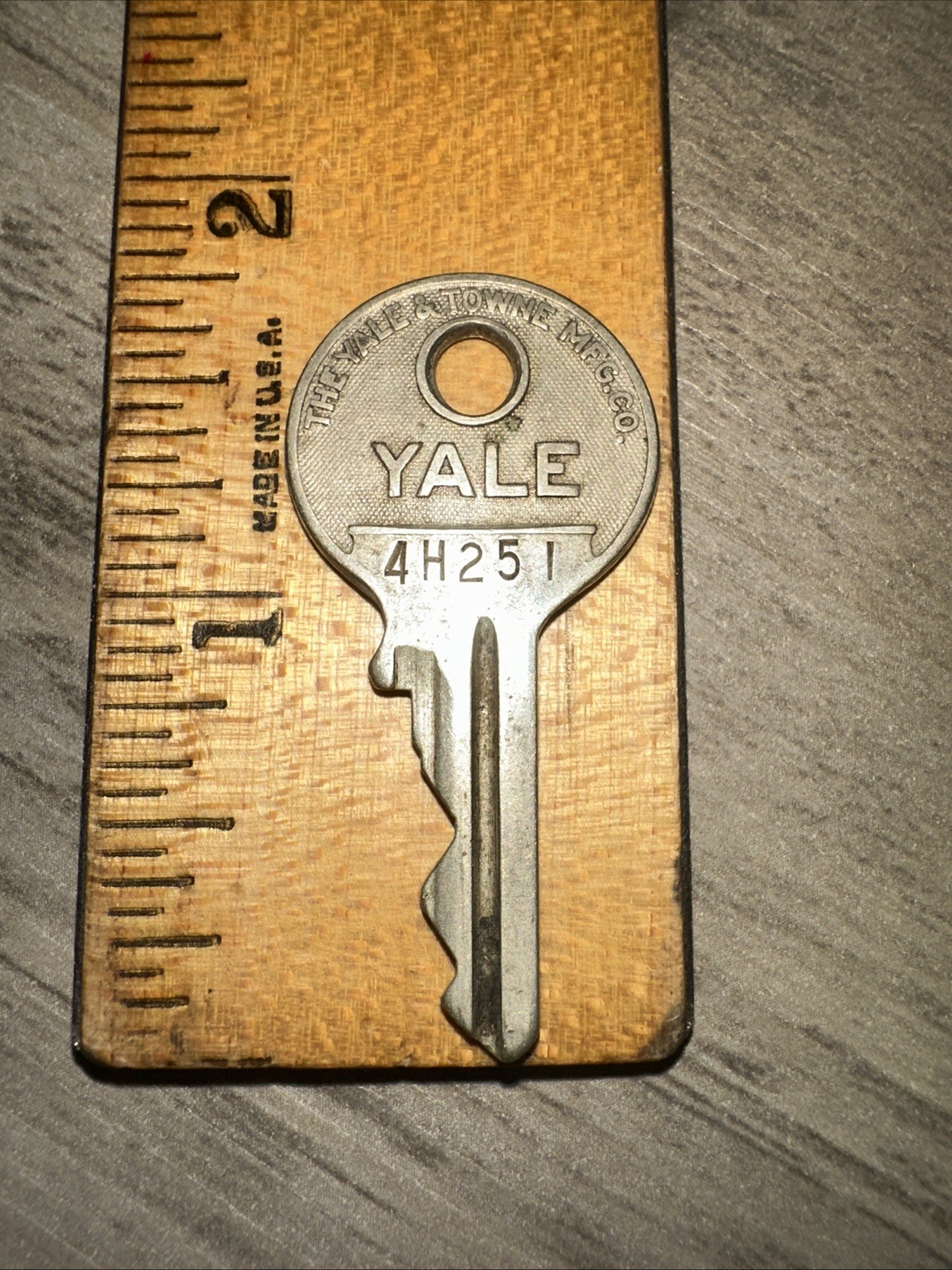 Antique Key: Yale & Towne #4H251 Brass Key Original