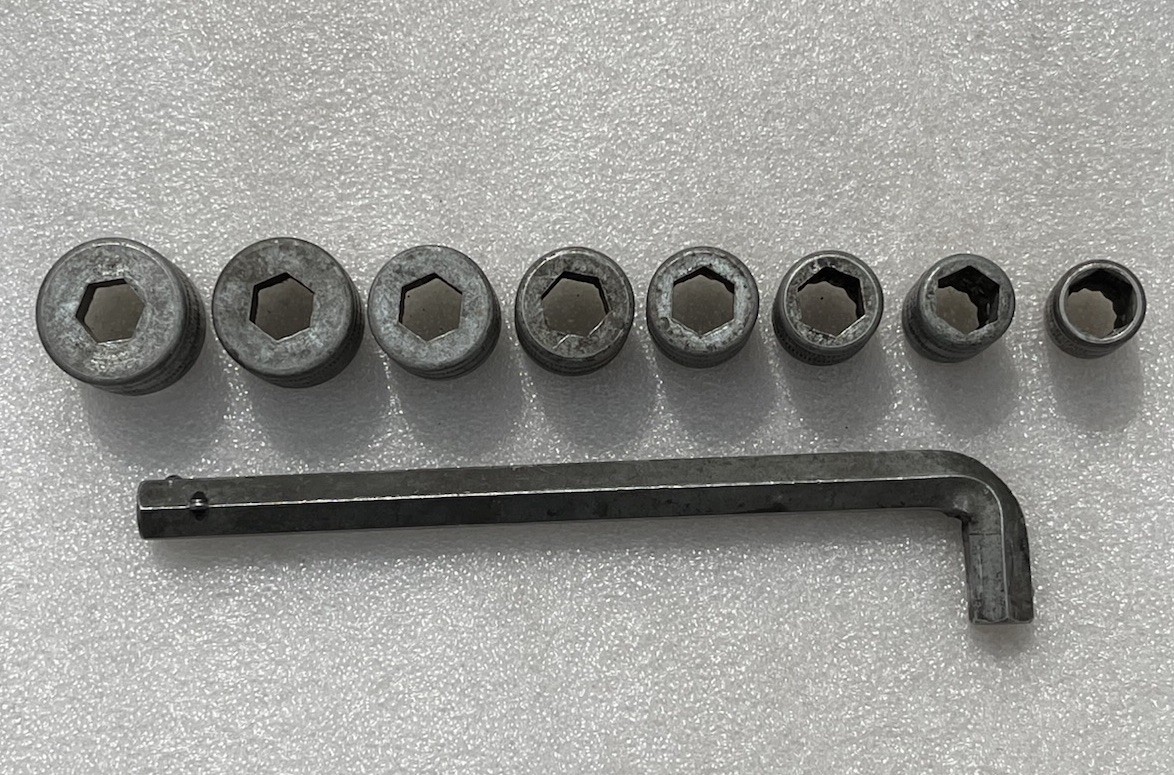 Vintage Allen Head Wrench Hex Socket Set SAE 12 Pt Drive 9 Pc Made USA