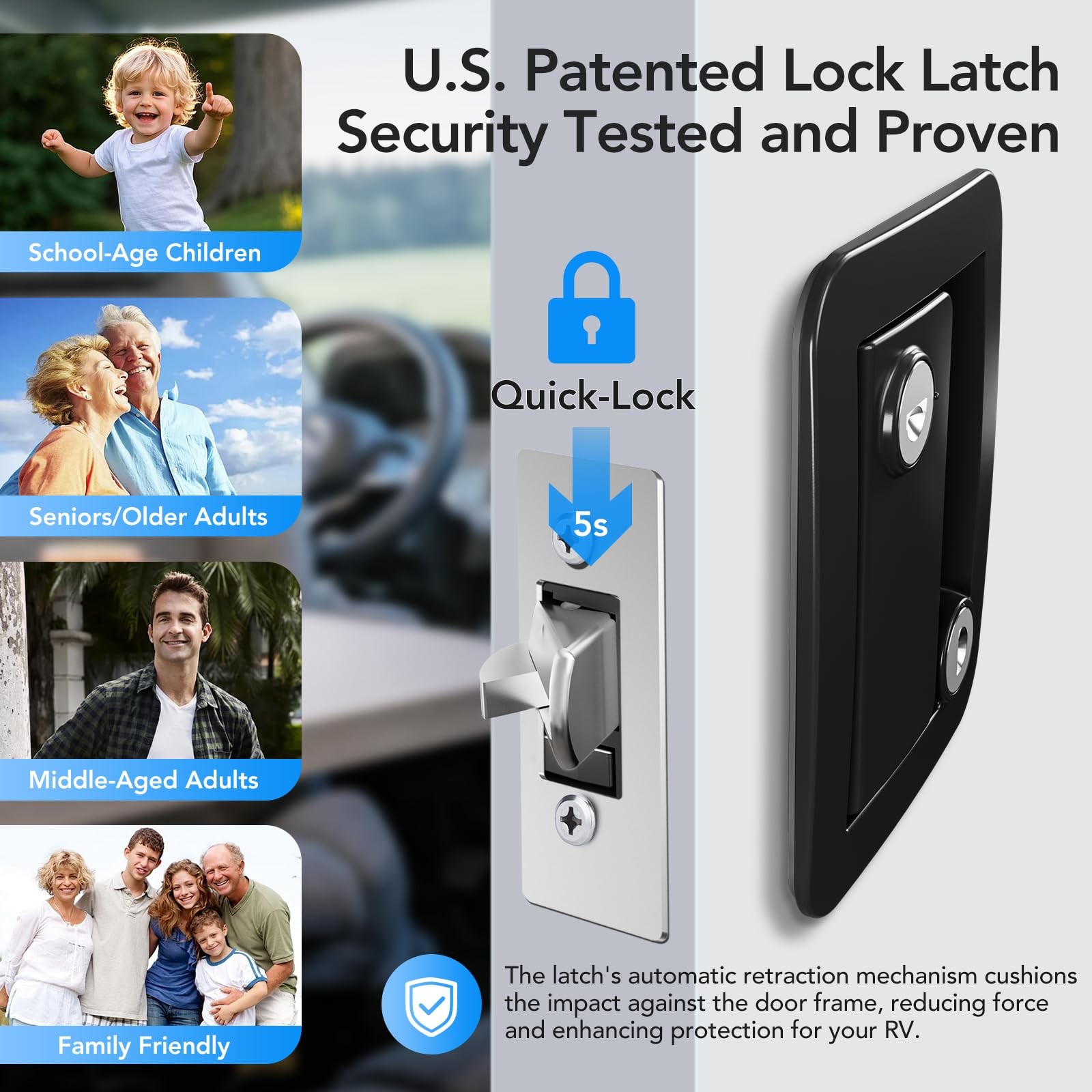Upgraded RV Door Lock Replacement with Paddle Deadbolt,100% Zinc Alloy,Camper…