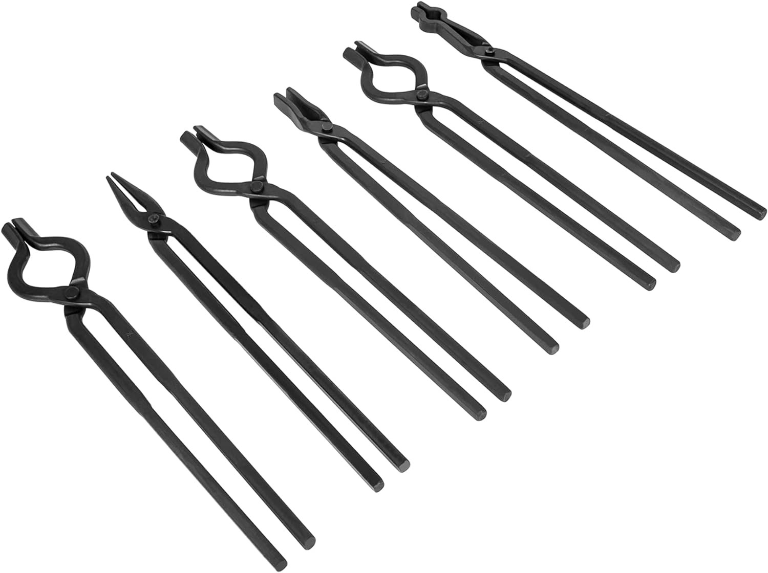 Beginner Blacksmith Tongs Forge Tong Tools Flat Jaw,Pick Up,Scroll,V-Bit Tongs