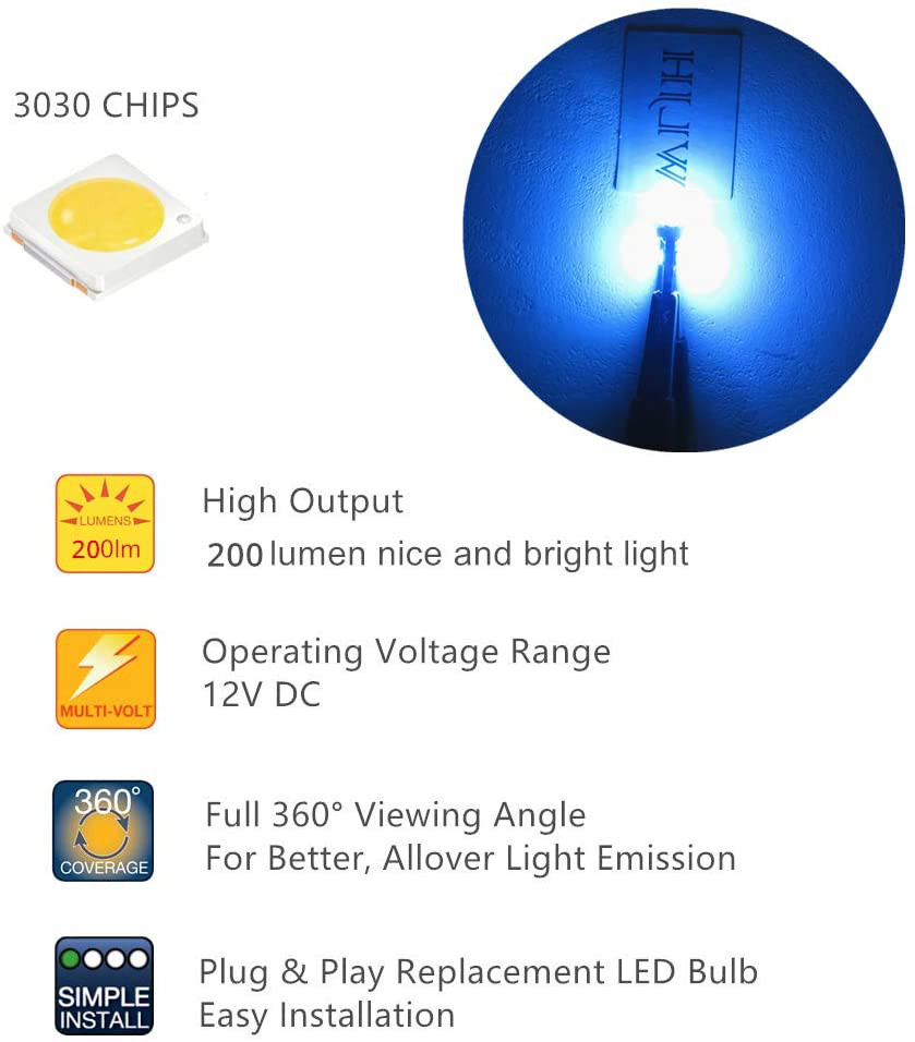 Luces Led Auto Azul Hielo Para Iluminar La Placa Del Tablero De Instrumentos