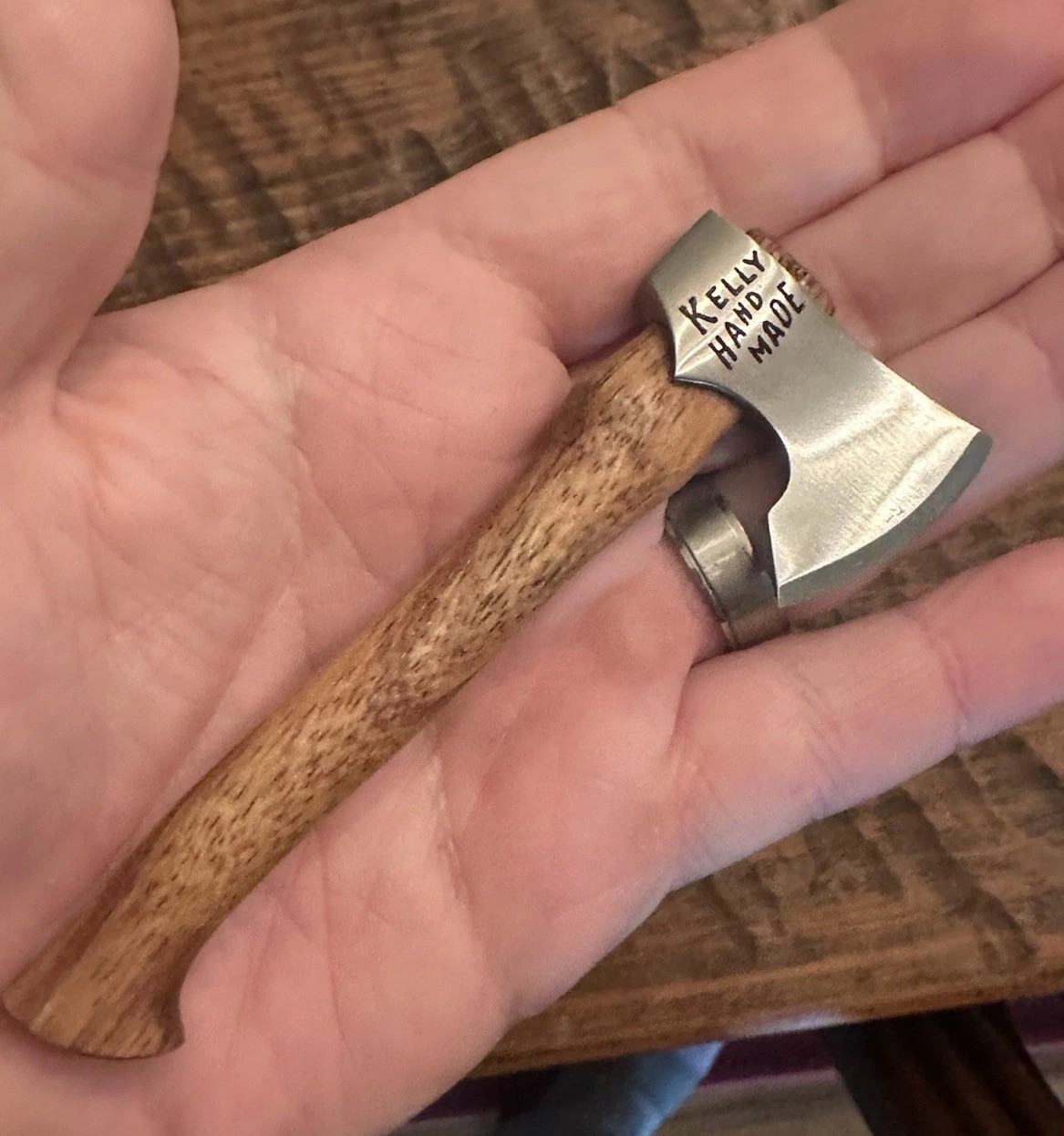 Micro Mini Axe Tribute Kelly Hand Made Hatchet Works Raven Package Letter Opener