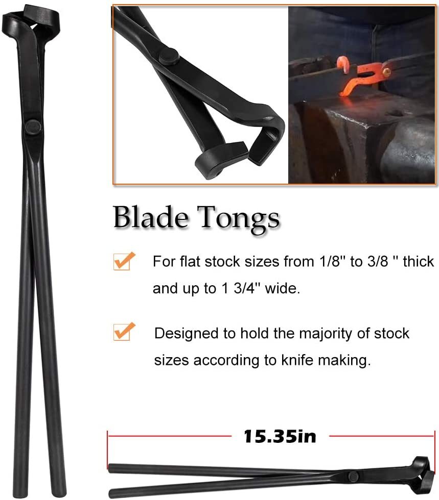 Blacksmith Tongs Tools Set Flat Tongs & Square Jaw Tongs, Bolt Tongs,Blade Tongs