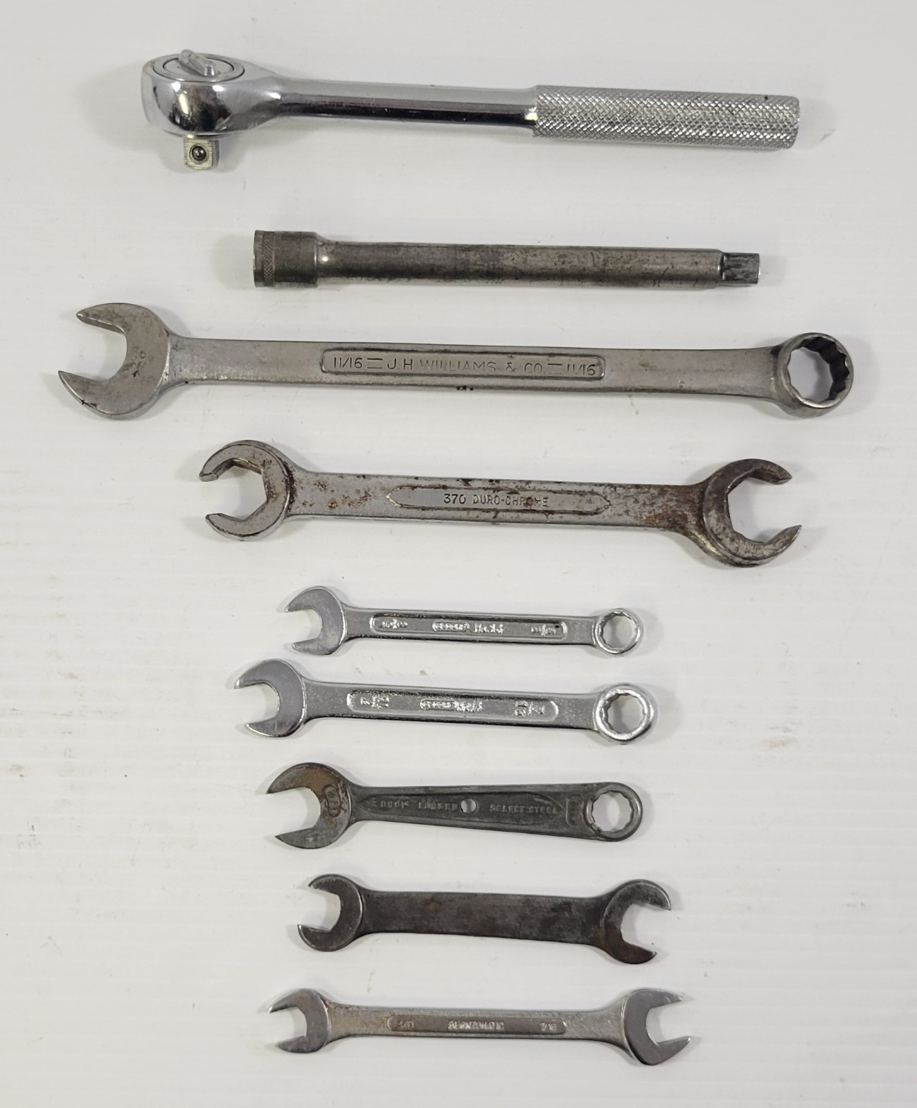 *J7) Vintage Mixed Lot of 9 Various Ratchet Open Closed Wrench Extension Tools