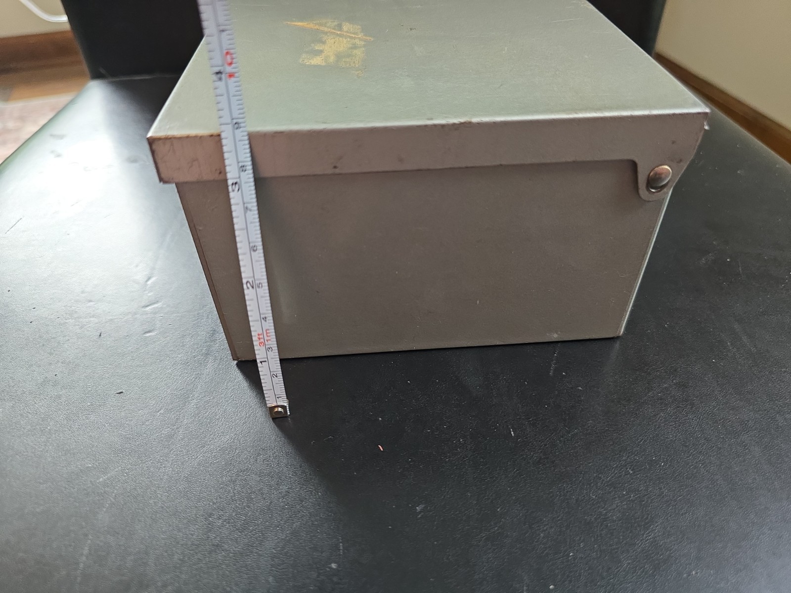 Vintage Merriam No. 8 Guardsman Metal Storage Box Rectangular Gray – No Key
