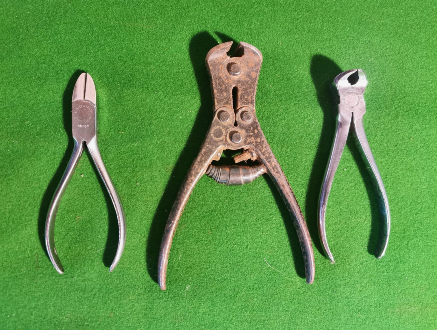 Three Vintage Lindstrom Grips / Pliers – 2 Professionally Polished 1 Blackened