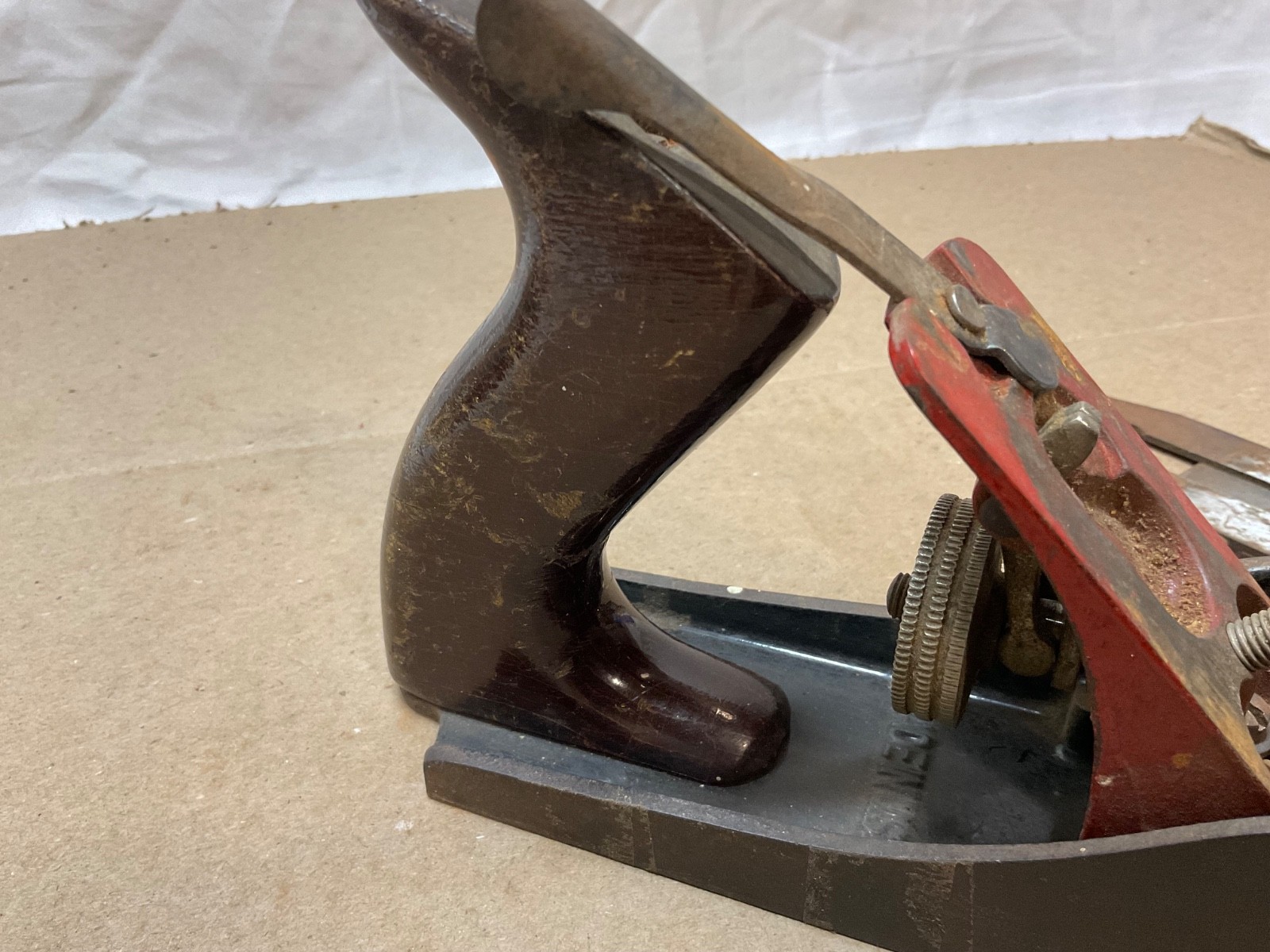 Antique Craftsman 9.5 Inch Wood Plane wavy sing song logo 1927-1929 before Sears