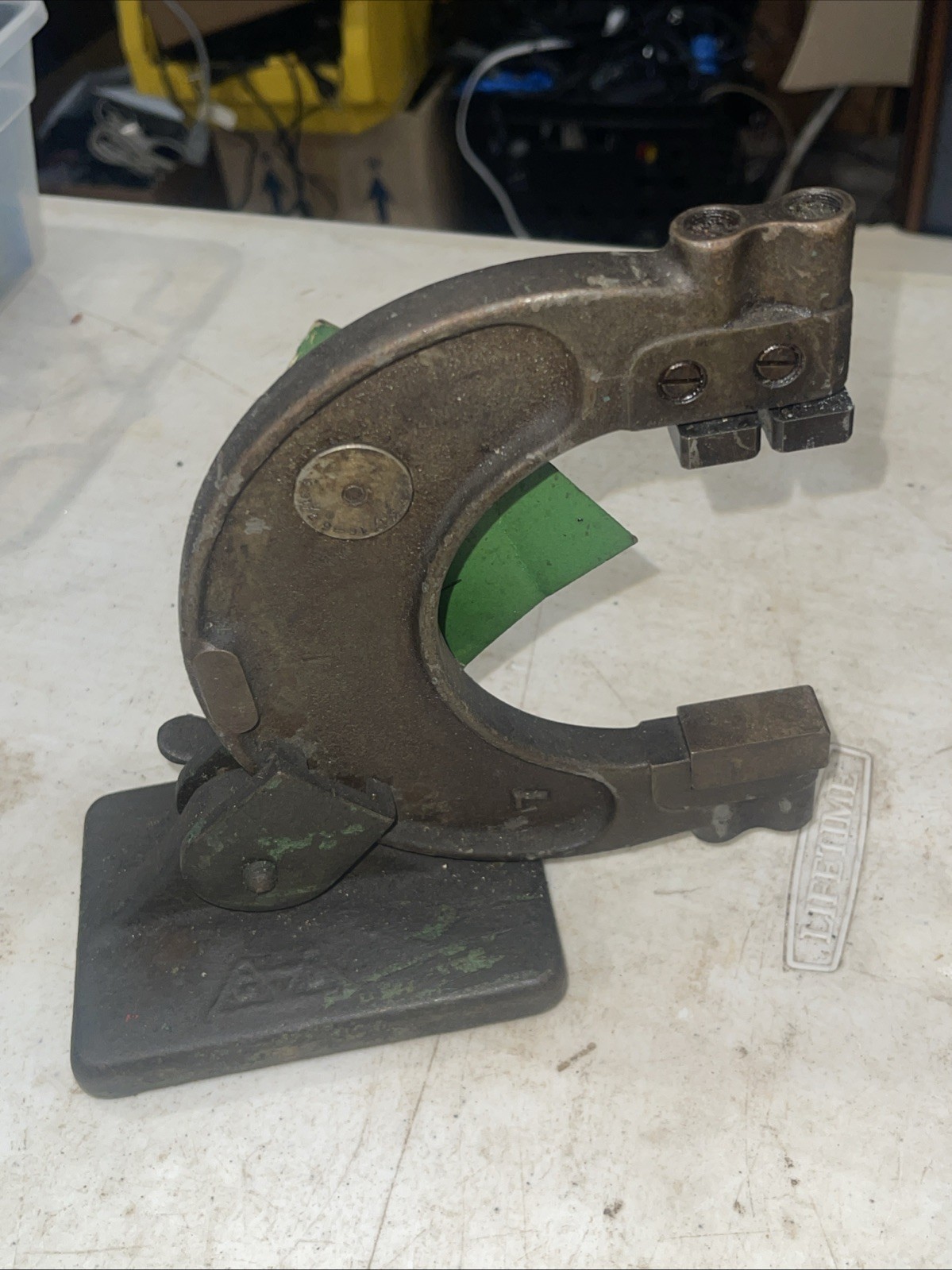 Vintage Greenfield GTD Cast Iron Gage Stand w/ 3-1/16″ to 3-7/16″” Snap Gage