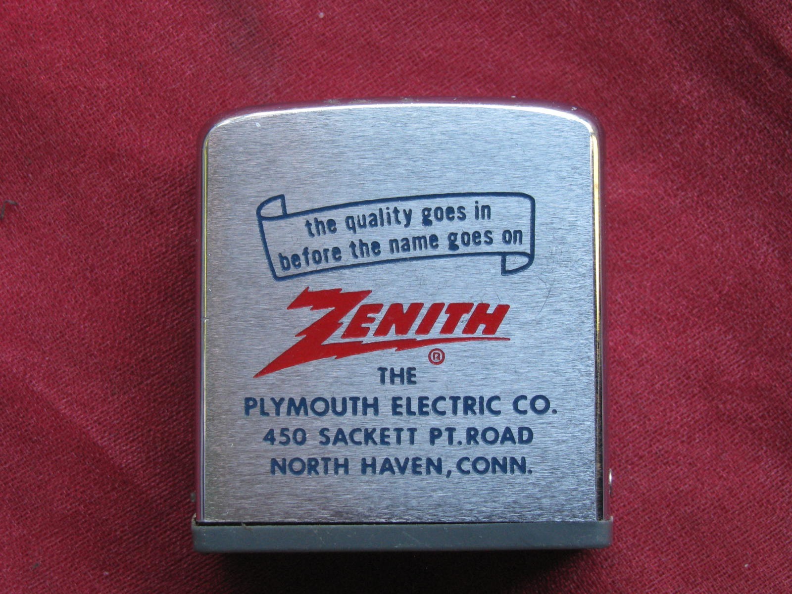 Vintage Zippo Tape Measure Advertising Zenith Television, Plymouth Electric Co.