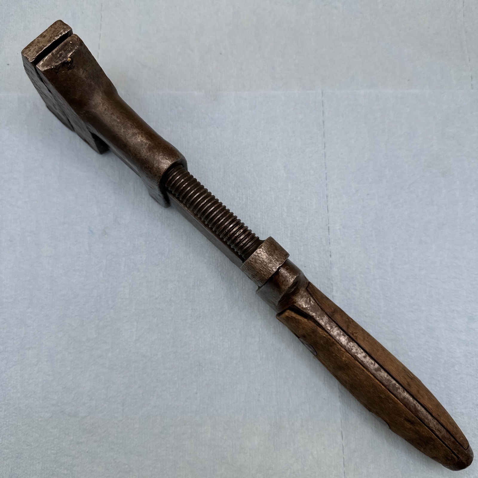 Antique P. S. & W. Co. 12” Solid Bar Pipe Wrench Pat. Jan. 14, 1896 Made In USA