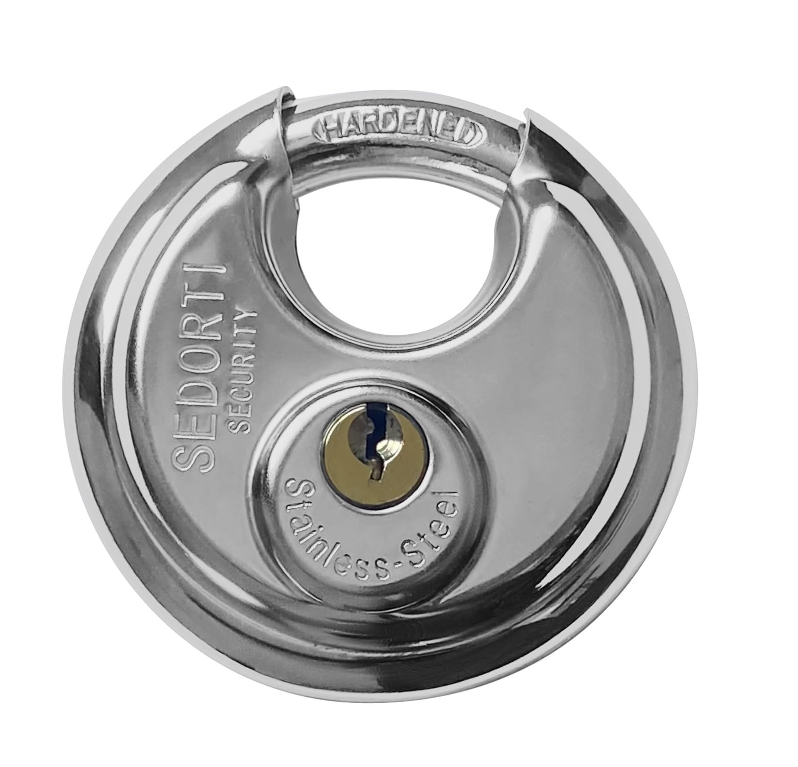 SEDORTI 5-Pack Disc Padlocks Keyed Alike, 2-3/4 inch Wide, Stainless 5 PACK