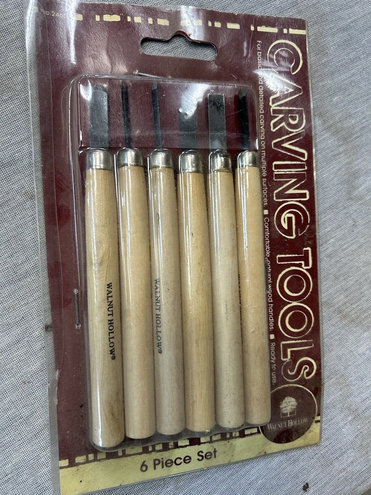 New 6 Piece Set Walnut Hollow Wood Carving Tools Gouge Chisel Wood Handles-5.25″