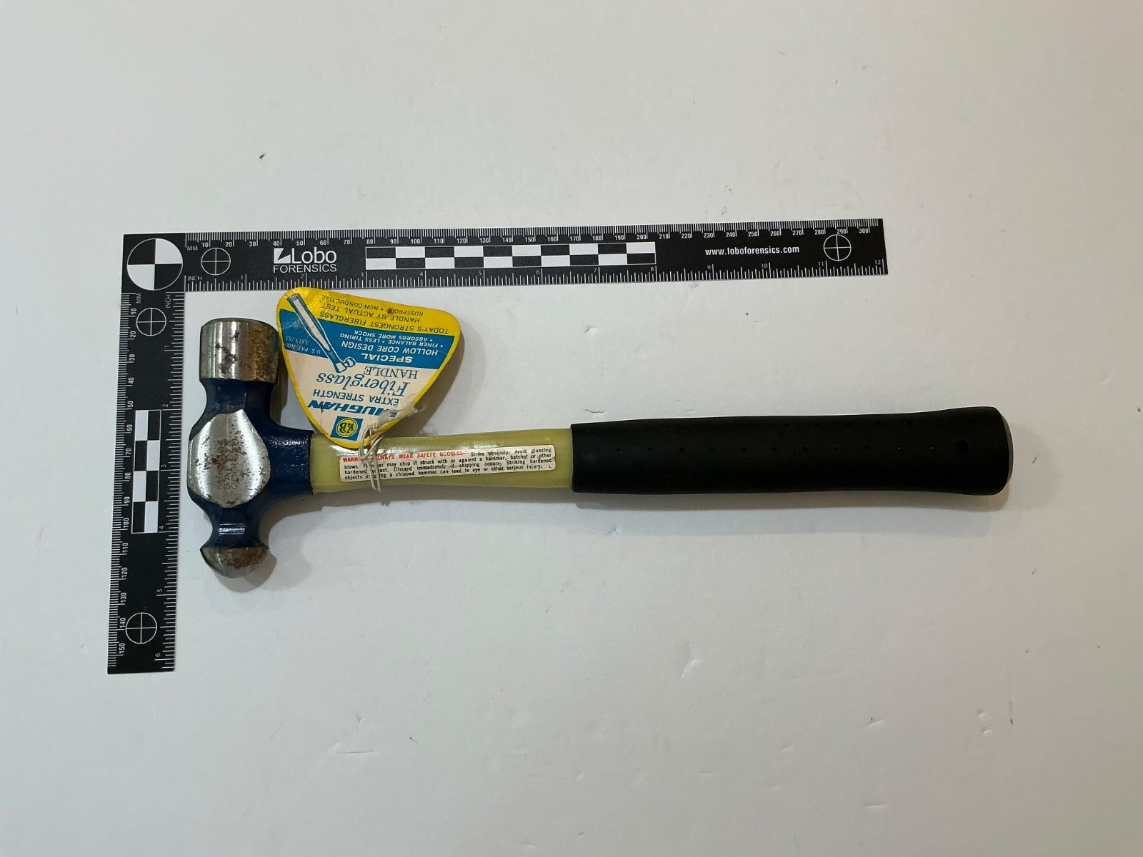 NOS Vaughan 16oz Ball Peen hammer with 11” fiberglass handle made in USA