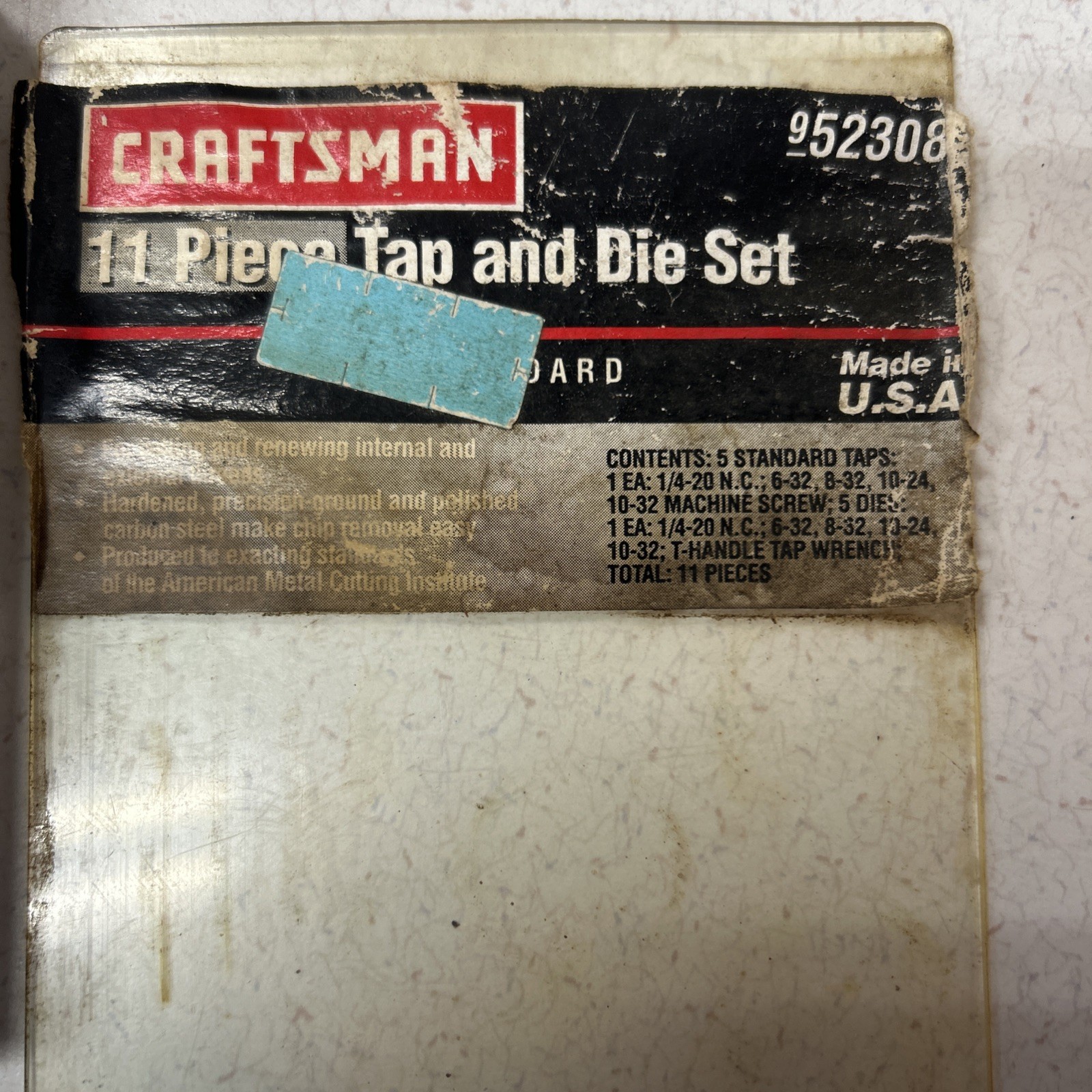 Vintage Craftsman 11 Piece Tap & Die Set 9-52308 Made in USA