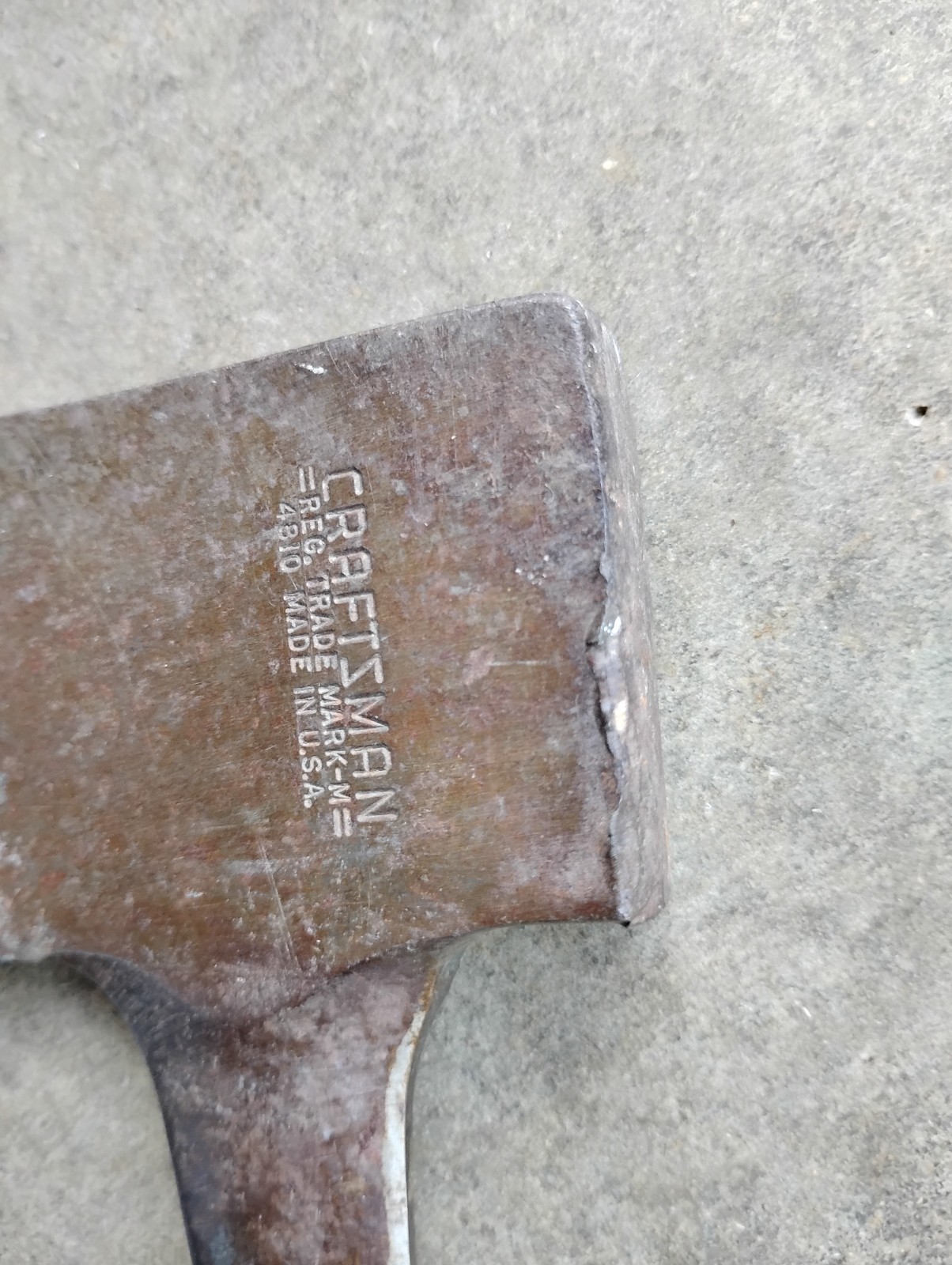 Vtg CRAFTSMAN USA =M= 4810 Camp Axe Hatchet 1 lb 15oz For Repair Crack in Handle
