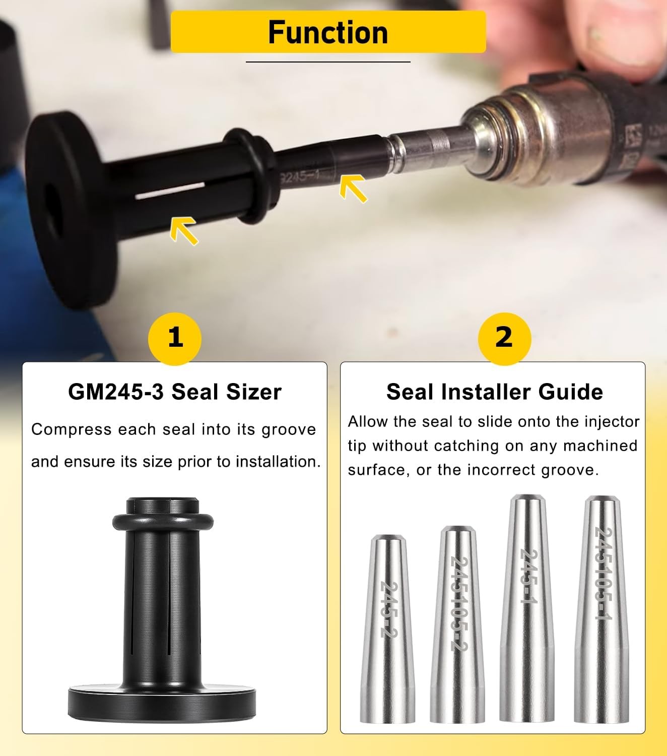 GM245 Fuel Injector Seal Tools – Replacement Set For GM and Subaru Vehicles, GM