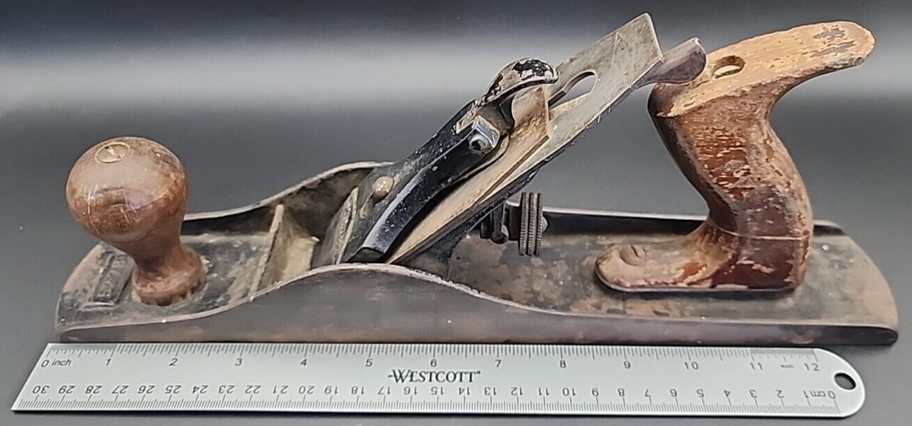 Vintage Merit Tools #5278 Wood Hand Plane Smooth Bottom 14″ L x 2 1/2″ W