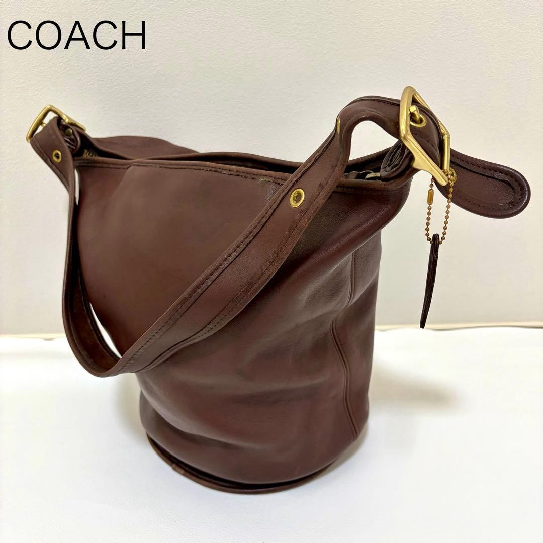 COACH One Shoulder Bag 9085 Brown Leather 31cm x 38cm x 21cm Used