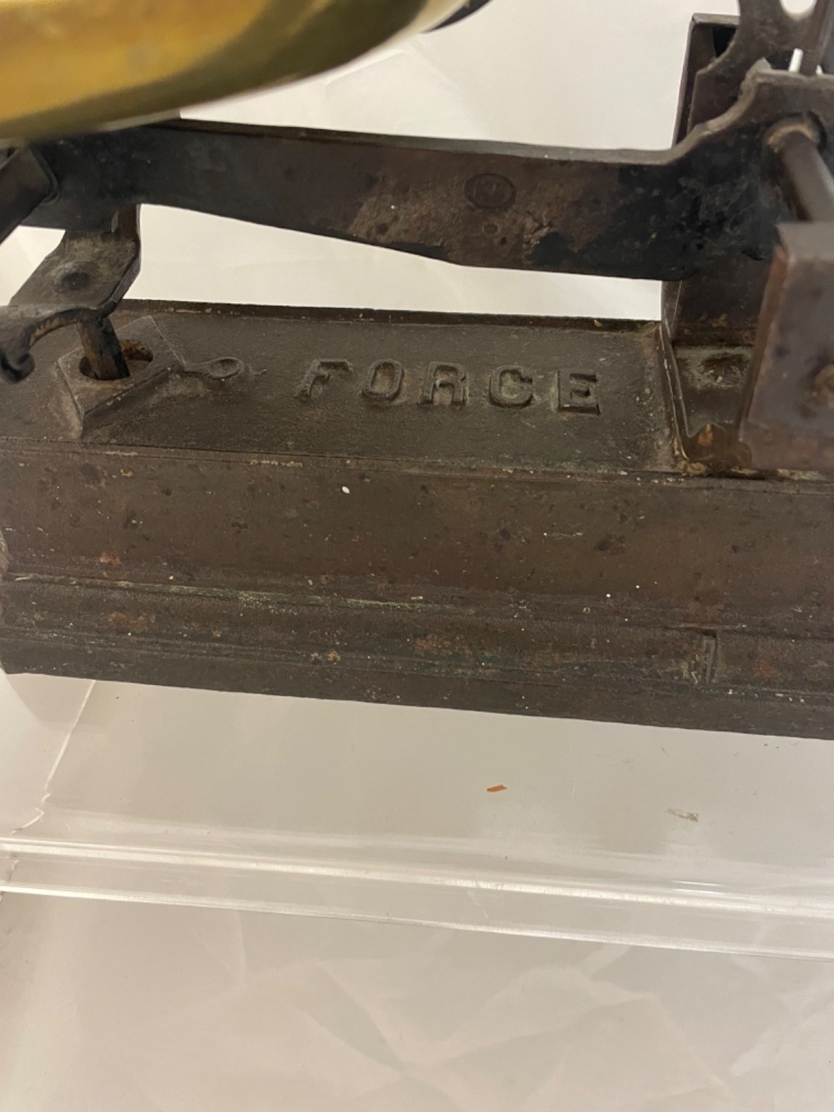 Antique Vintage French Force Scales 10 Kilo. Cast Iron and Brass.