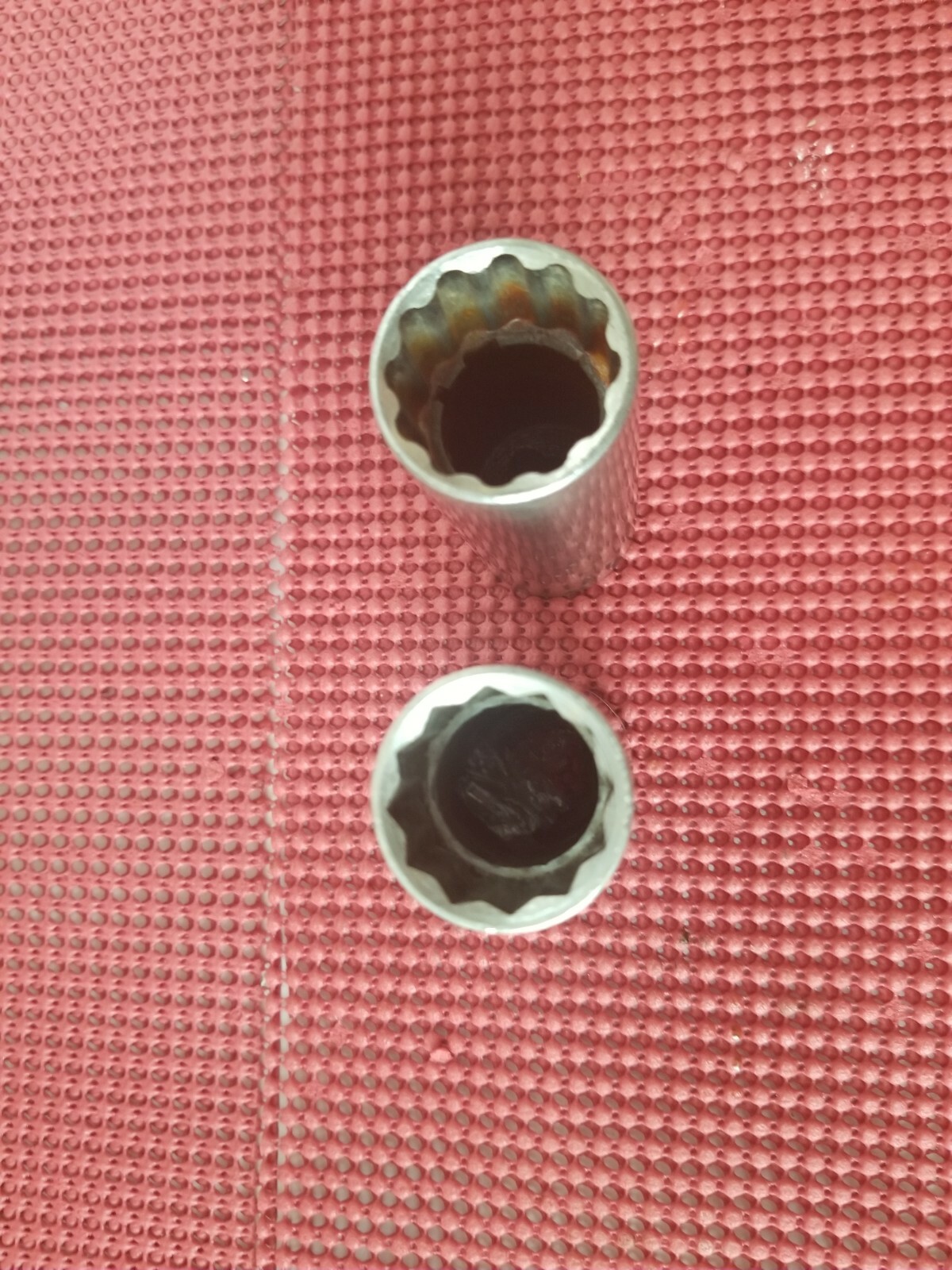 2 VINTAGE BONNEY 1/2″ DR DEEP WELL 12 POINT SOCKETS, AL30 15/16″ & AL28 7/8″ USA