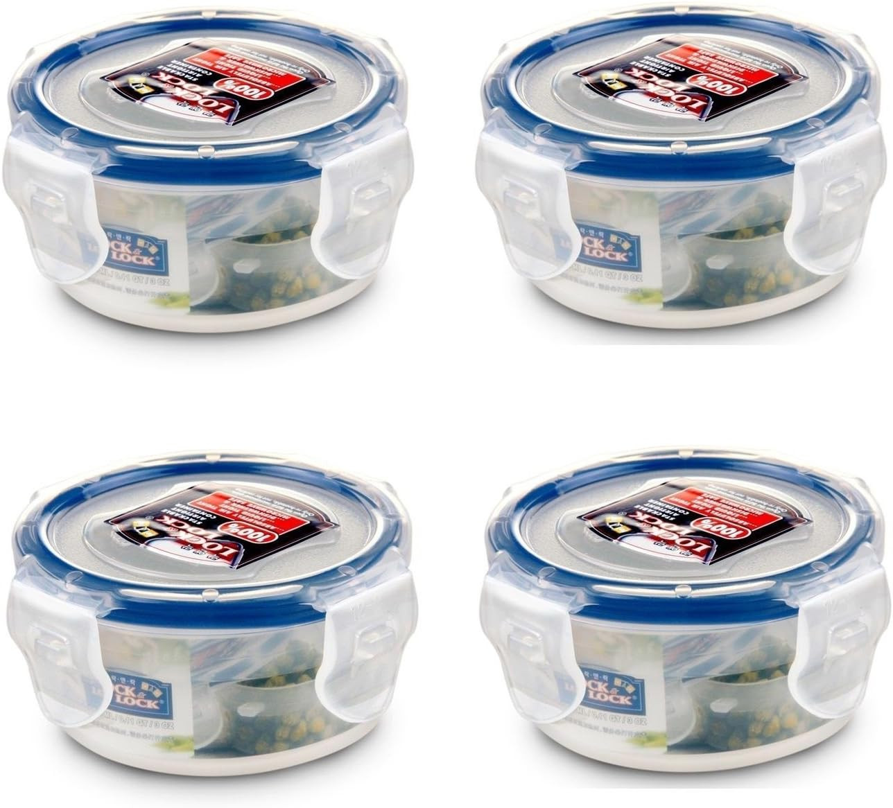 Lock & Lock No BPA Water Tight Food Storage Container 3-oz Pack of 4