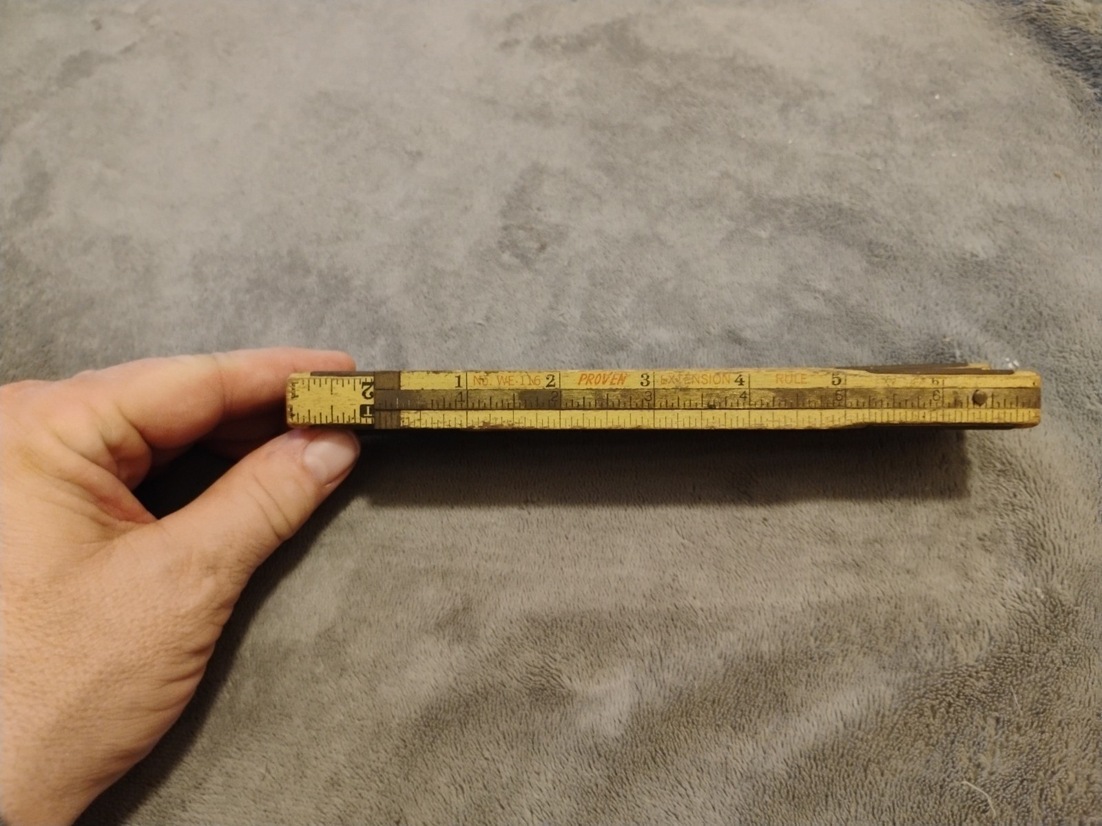 VINTAGE “PROVEN” 6FT WOODEN EXTENSION RULER NO. WE-116