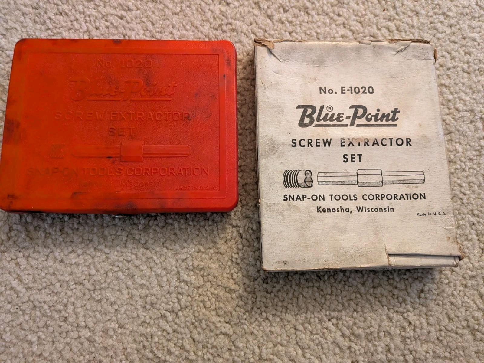 Vintage E-1020 Blue Point Screw Extractor Set & Box. Rare.