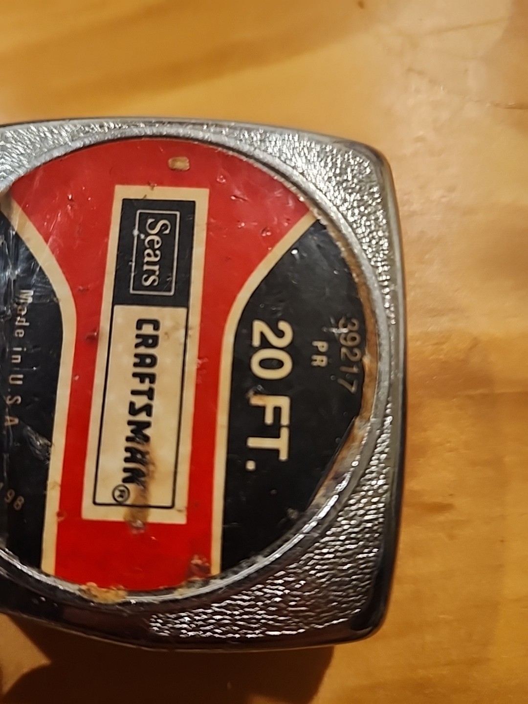 VINTAGE Sears Craftsman #39217 PR – 20′ FT Tape Measure, Red Button Model