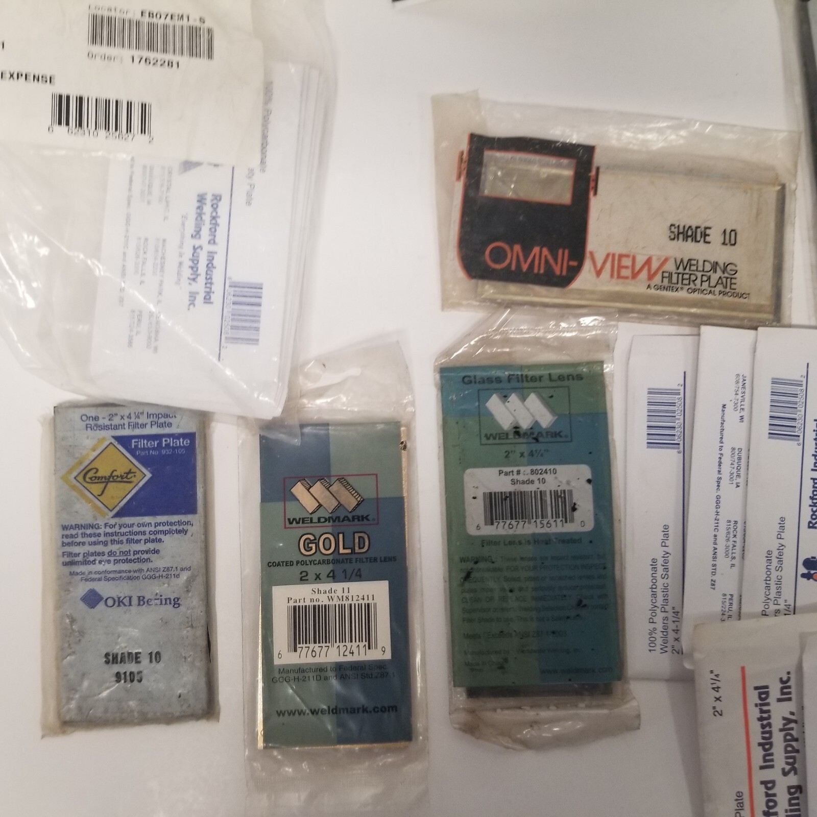 Welding Safety Glasses And Replacement Plate Lot, Viking, Lincoln, Rockfrd, NOS