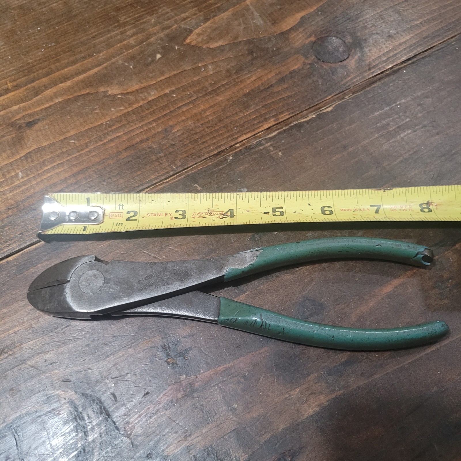 Vintage Channellock No. 447 Curved Jaw Diagonal Cutting Pliers USA Tools